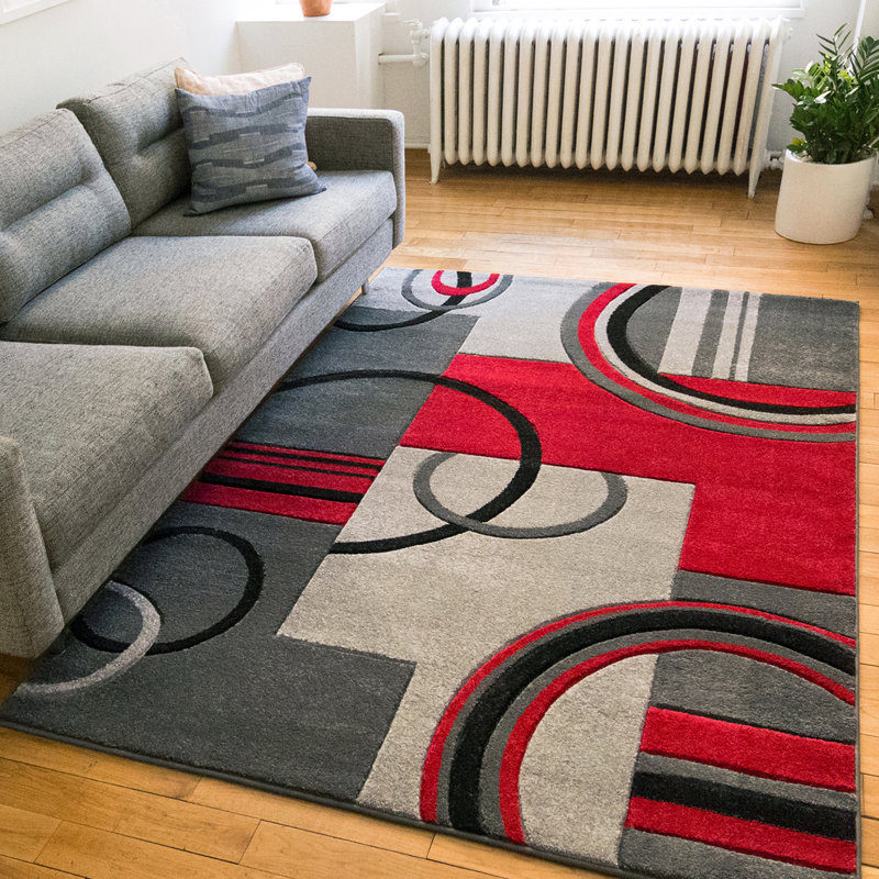 Well Woven Ruby Modern Galaxy Waves Grey/Red Area Rug & Reviews Wayfair.co.uk
